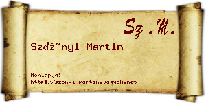 Szőnyi Martin névjegykártya